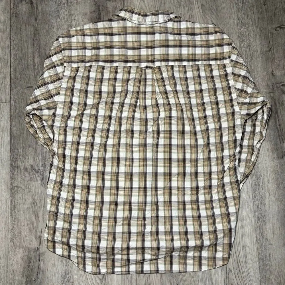 Pendleton Shirt Mens XL Brown Tan Plaid Long Sleeve Button Down Casual